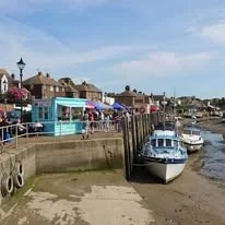 Queenborough harbour beside The Little Blue Hut