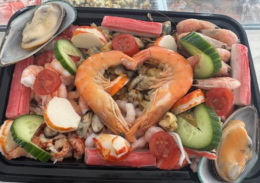 Loaded seafood platter from The Little Blue Hut